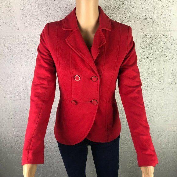 H&M Red Soft Blazer Size 6 - Picture 3 of 9